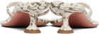 Amina Muaddi Off-White Juliette Thong 45 Heeled Sandals