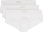 SKIMS Three-Pack White SKIMS Cotton Briefs