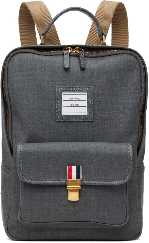 Photo: Thom Browne Gray Front Pocket Backpack
