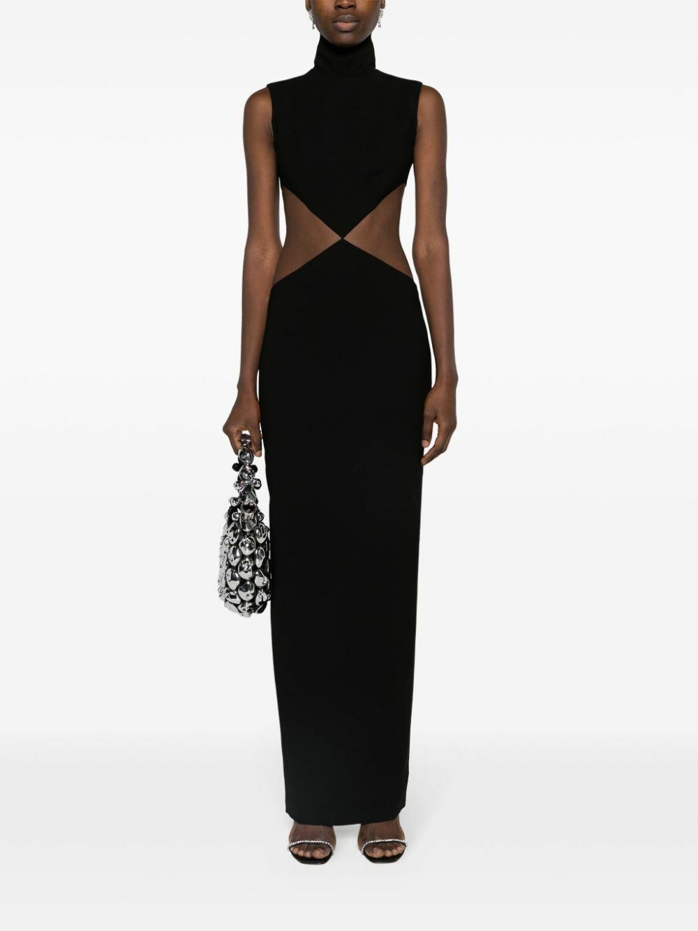 Mnot Black Cut-Out Maxi Dress Monot