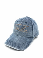 Martine Rose Blue Logo-Embroidered Denim Cap