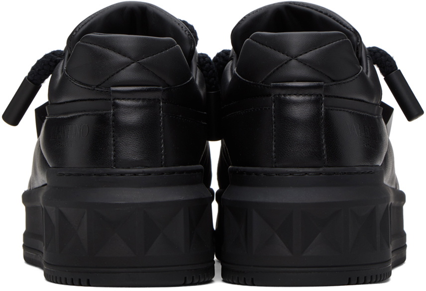 Valentino Garavani Black One Stud XL Nappa Leather Sneakers