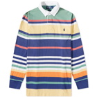 Polo Ralph Lauren Men's Multi Striped Rugby Shirt in Annapolis Blue Multi