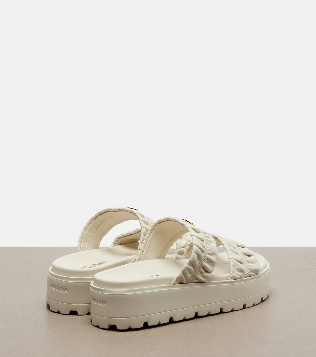 Prada Matelassé leather platform sandals