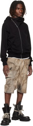 Rick Owens DRKSHDW Gray Temple Creatch Pods Denim Cargo Shorts
