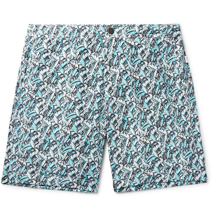 Photo: Onia - Mid-Length Printed Swim Shorts - Blue