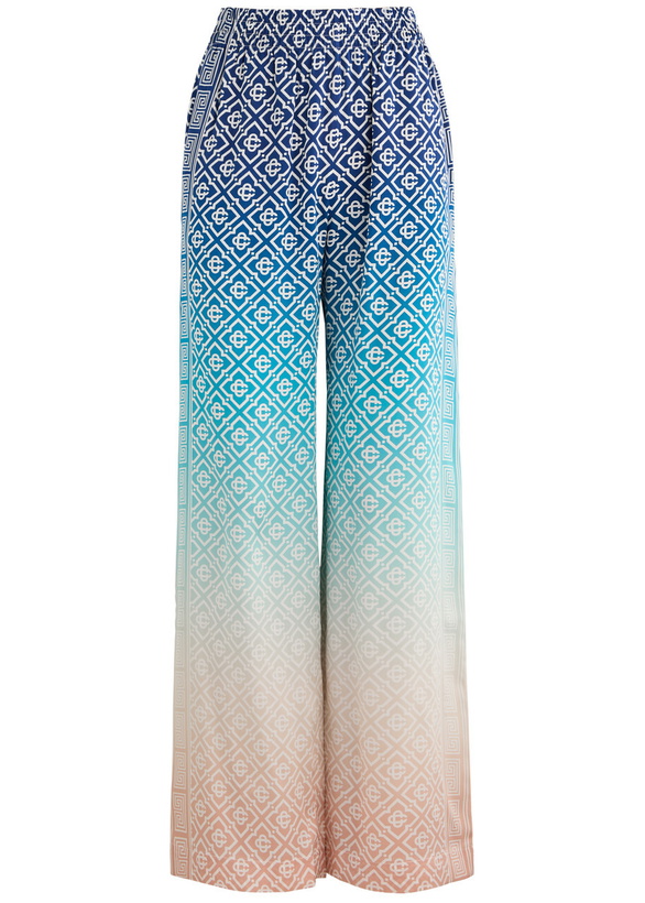 Photo: Casablanca Logo-monogrammed Dégradé Silk Trousers Blue