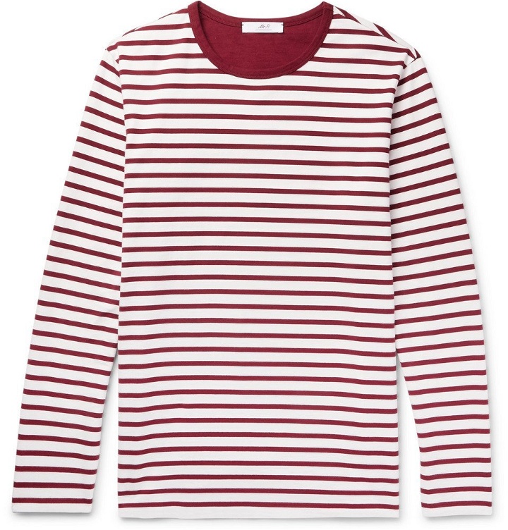 Photo: Mr P. - Striped Cotton-Jersey T-Shirt - Men - Burgundy