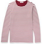Mr P. - Striped Cotton-Jersey T-Shirt - Men - Burgundy