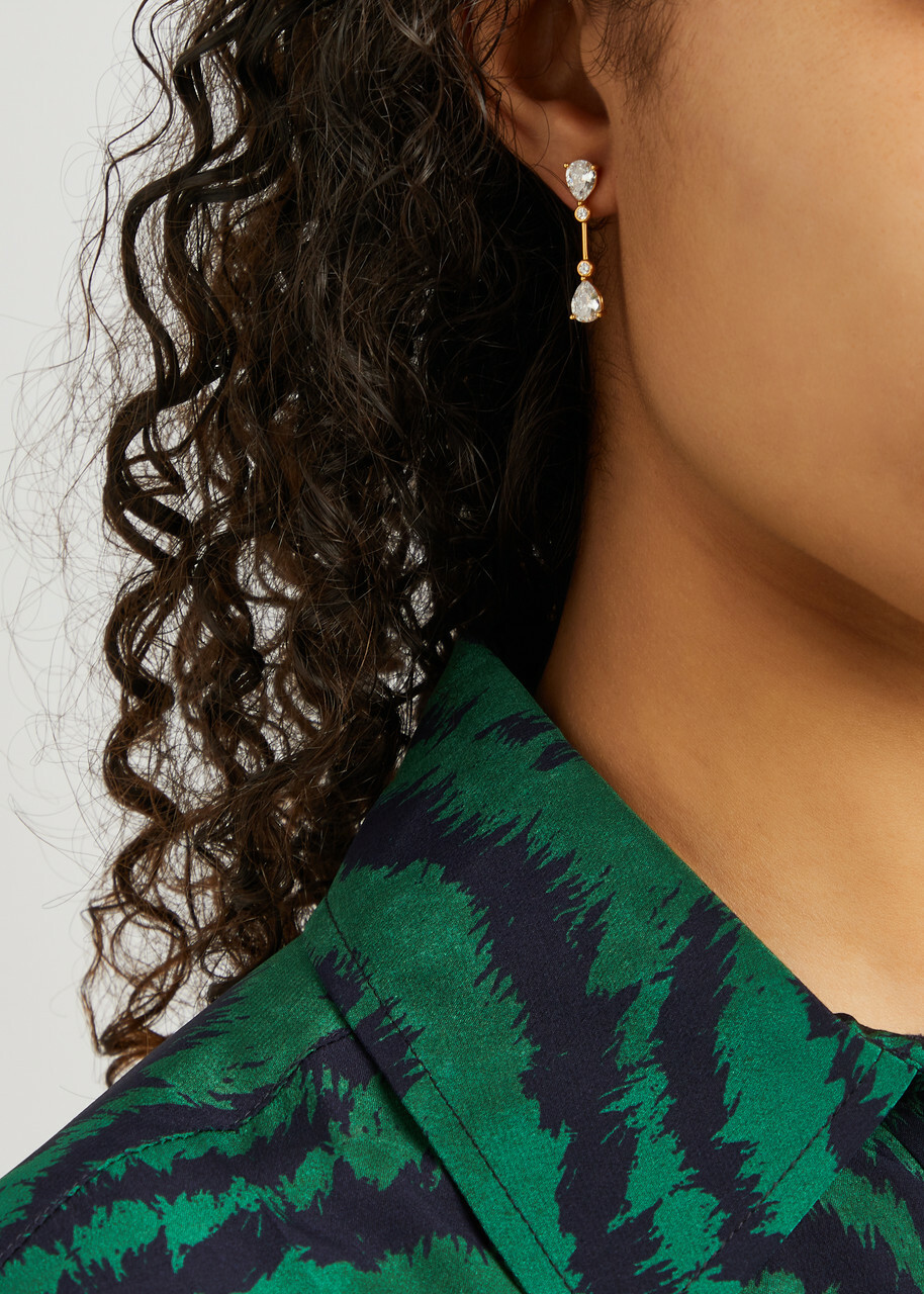 Anissa Kermiche Newly Weds Gold Vermeil Drop Earrings - One Size