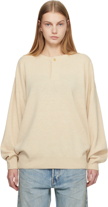Photo: Fear of God Beige Henley Sweater