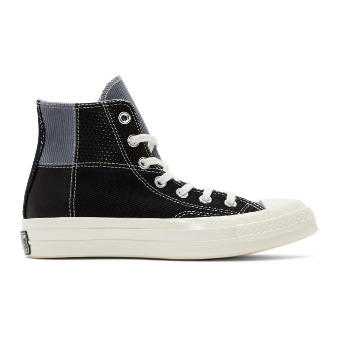 Photo: Converse Black Patchwork Chuck 70 High Sneakers