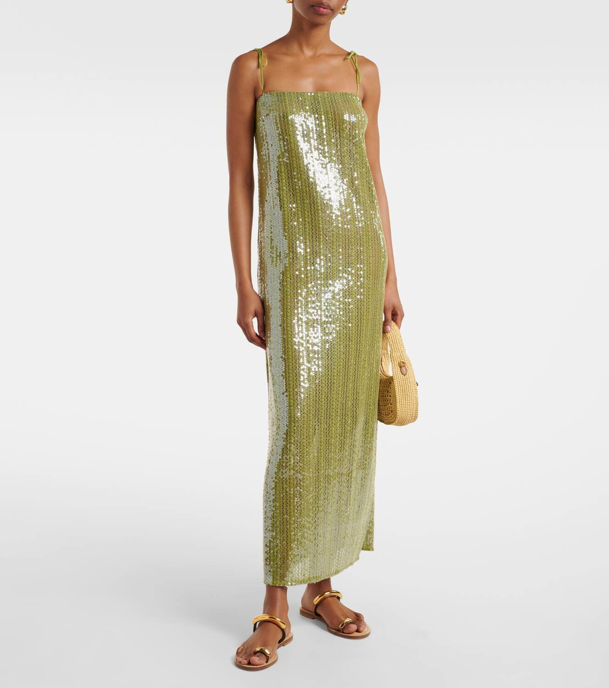 Adriana Degreas Solid Sequins midi dress