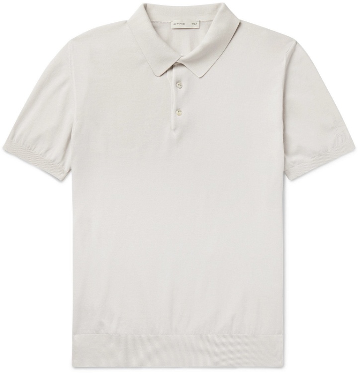 Photo: Etro - Slim-Fit Cotton Polo Shirt - Neutrals