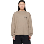 Fear of God ESSENTIALS Beige Classic Fit Long Sleeve T-shirt