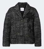 Erdem Cropped embroidered wool-blend jacket