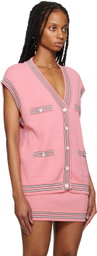 Pushbutton Pink Button Cardigan