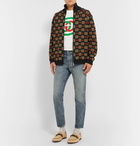 Gucci - Logo-Jacquard Cotton Zip-Up Cardigan - Black