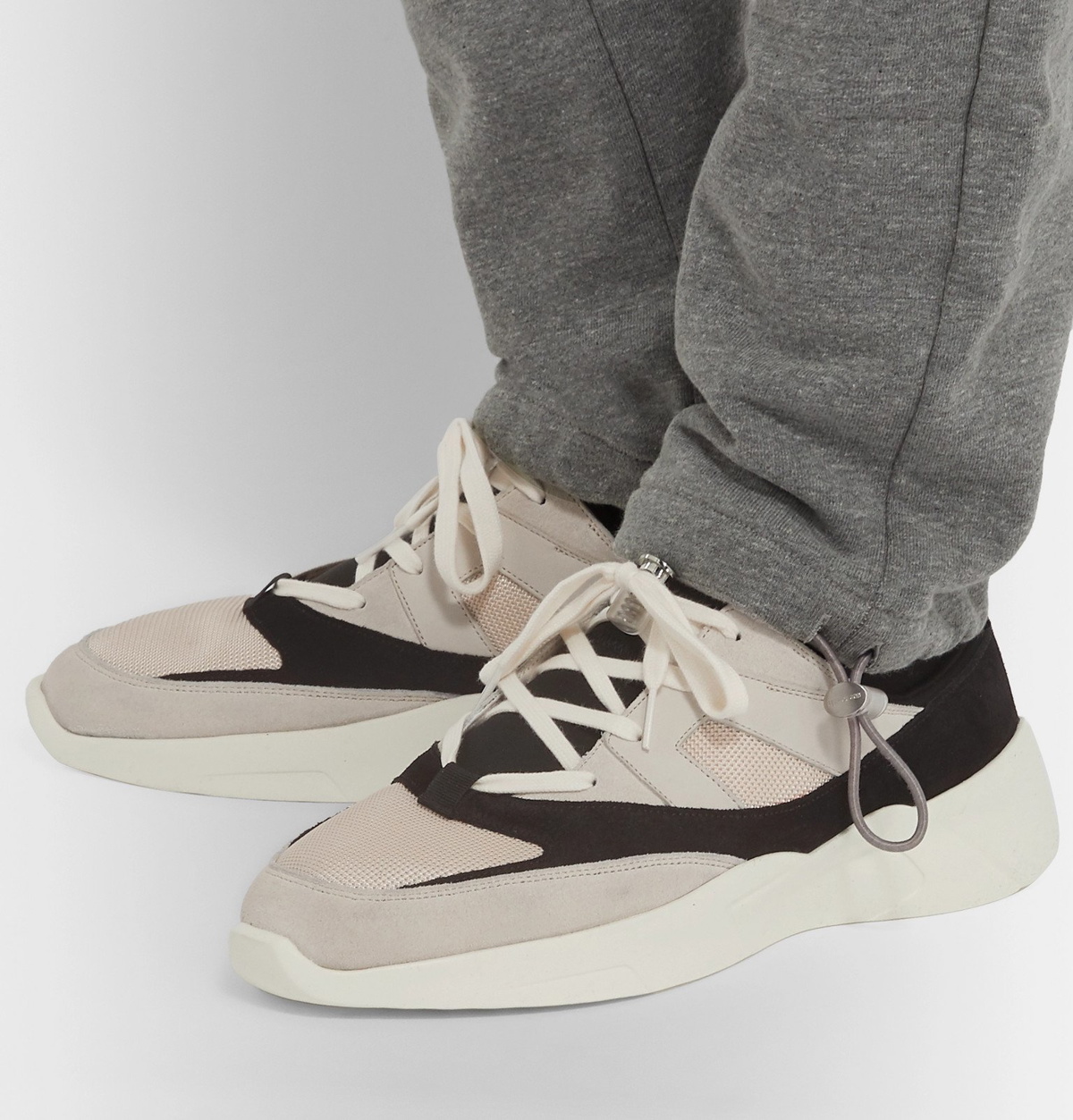 Fear Of God Essentials - Mesh, Suede And Leather Backless Sneakers -  Neutrals Fear Of God Essentials