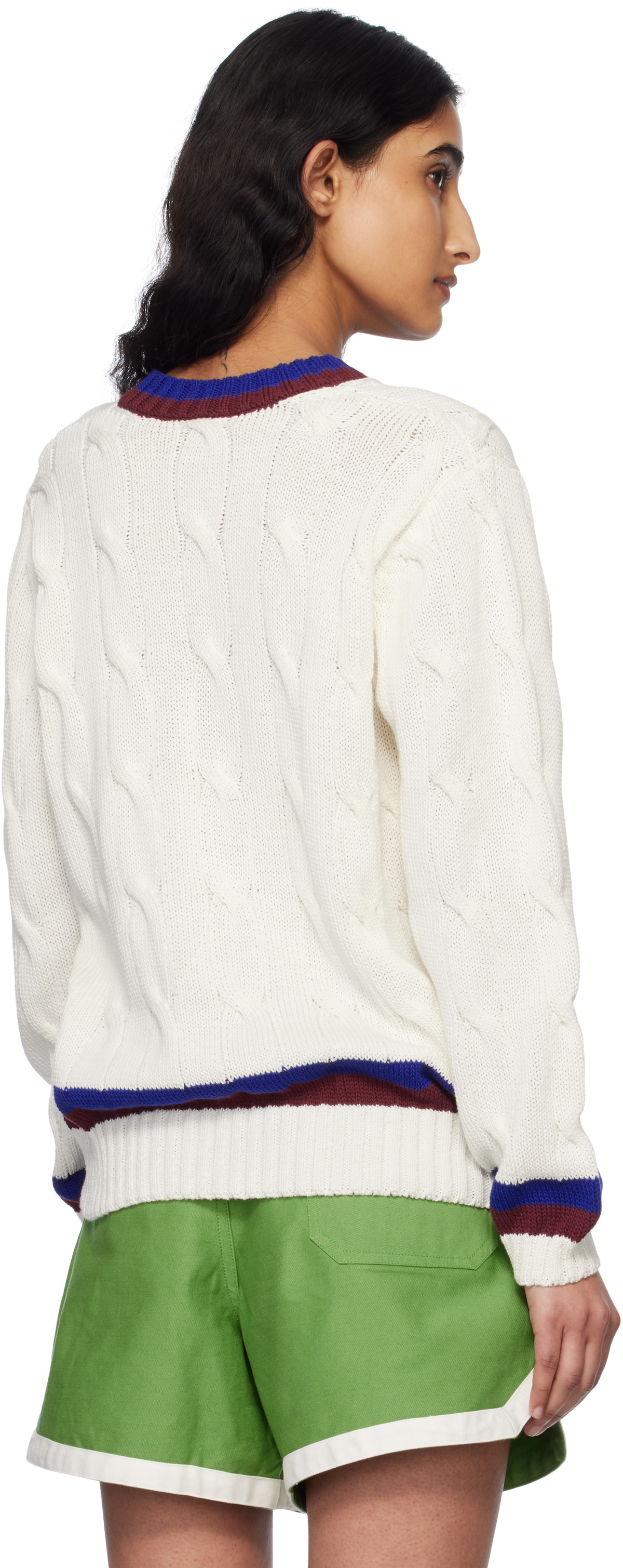 Bode White Tennis Sweater