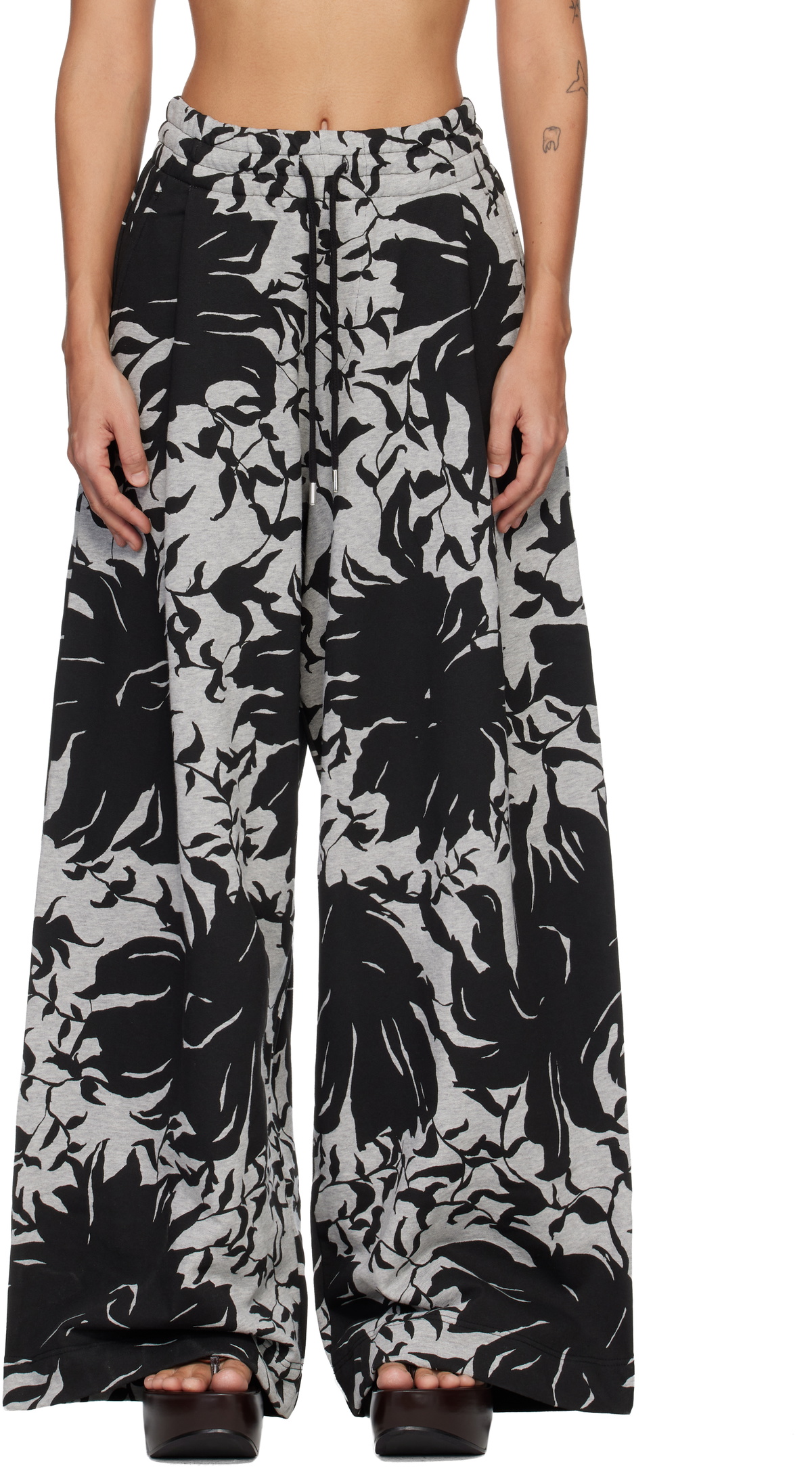 Dries Van Noten Black & Green Len Lye Edition Lounge Print Pants