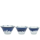 BEAMS JAPAN Mt Fuji Bowl - Set of 3 in Navy