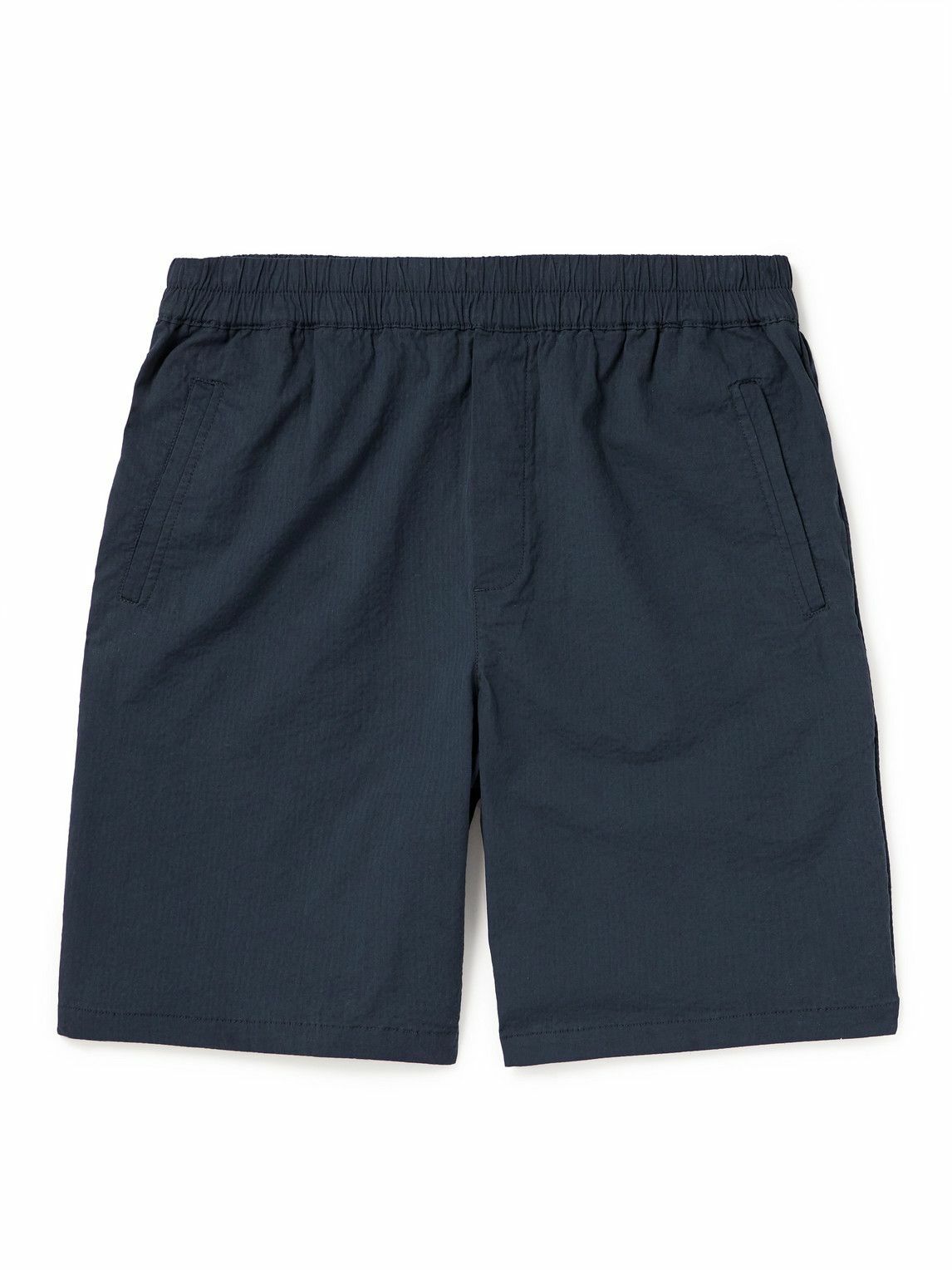 Straight-Leg Stretch-Cotton Twill Drawstring Shorts