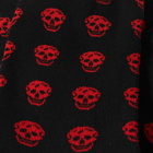 Alexander McQueen Men's Skull Repeat Print Sport Sock in Black/Red
