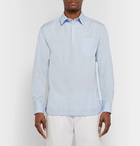 Barena - Cotton-Poplin Half-Placket Shirt - Men - Light blue