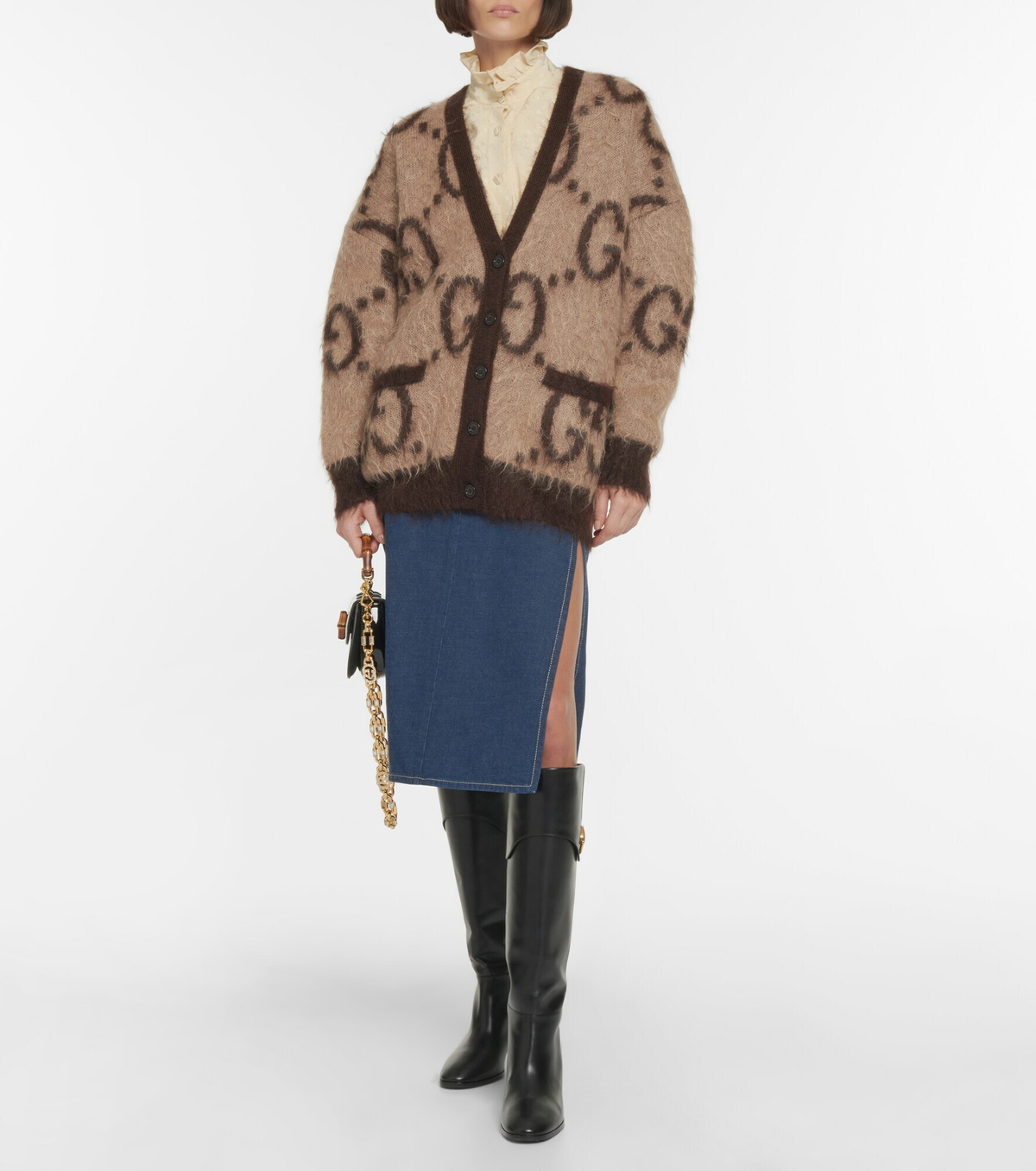 Gucci - GG reversible mohair-blend cardigan Gucci