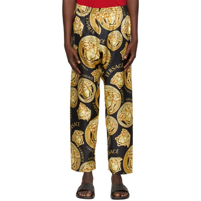 Photo: Versace Underwear Gold and Black Medusa Lounge Pants