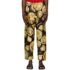 Versace Underwear Gold and Black Medusa Lounge Pants