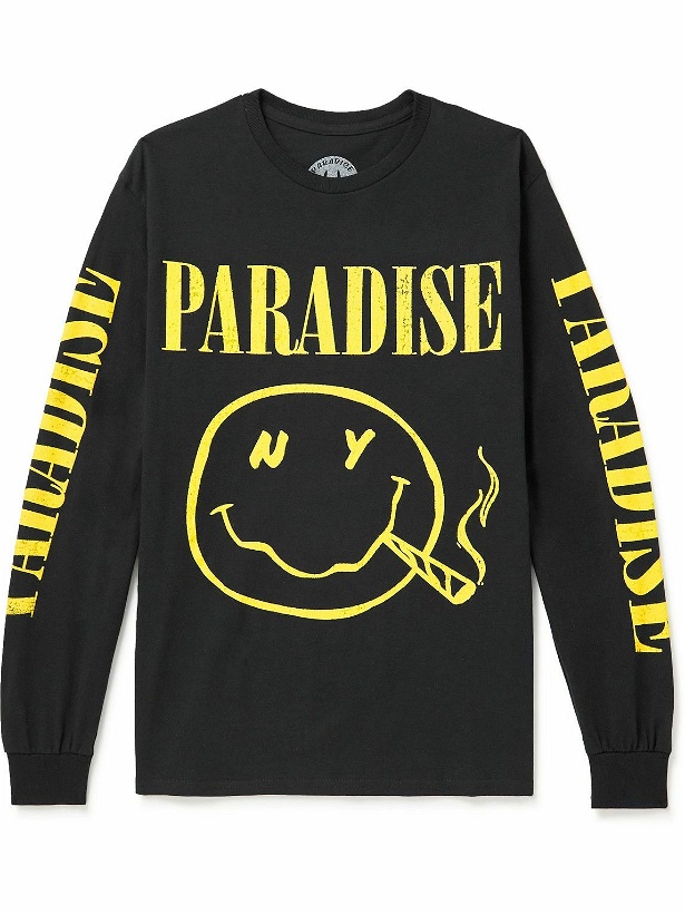 Photo: PARADISE - Printed Cotton-Jersey T-Shirt - Black