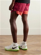 Nike Tennis - NikeCourt Slam Straight-Leg Logo-Print Dri-FIT Tennis Shorts - Red