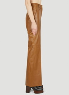 Leather Straight Leg Pants in Brown