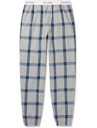 CALVIN KLEIN UNDERWEAR - Checked Cotton Pyjama Trousers - Blue