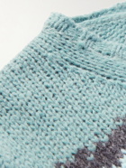 Officine Générale - Marco Striped Alpaca-Blend Sweater - Blue