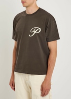 Picante Gallery Logo Cotton T-shirt Brown