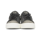 Giuseppe Zanotti Black and Beige Plaid Low-Top Sneakers