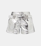 Rabanne Metallic cotton high-rise shorts