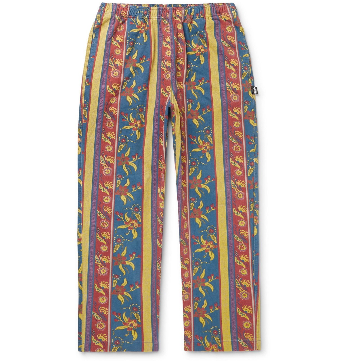 Stüssy - Tapered Printed Cotton-Twill Trousers - Blue Stussy