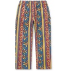 Stüssy - Tapered Printed Cotton-Twill Trousers - Blue