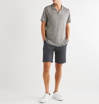 Officine Générale - Julian Slim-Fit Garment-Dyed Cotton and Linen-Blend Shorts - Blue