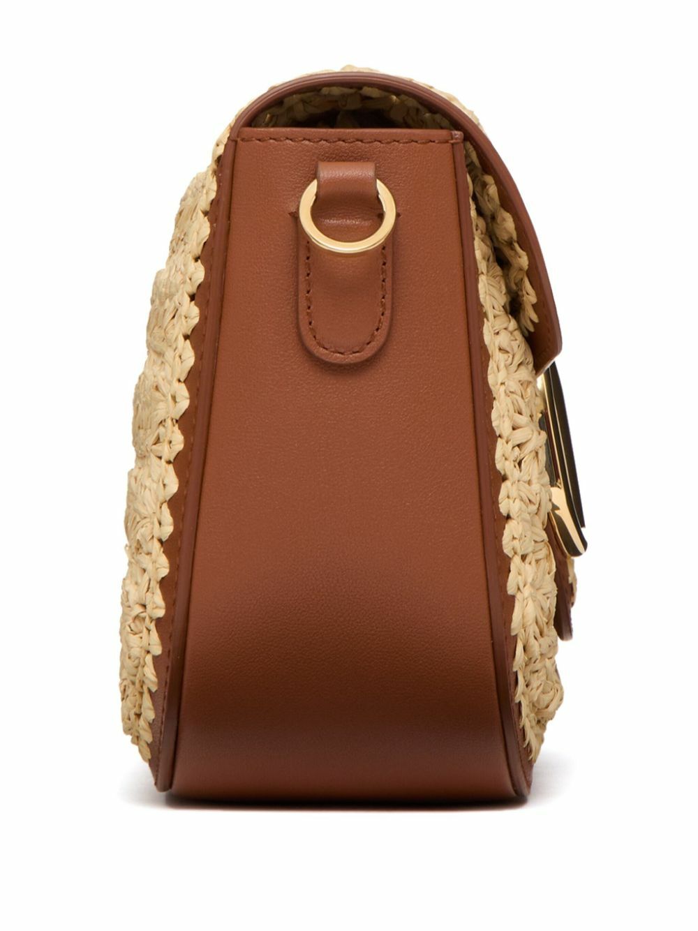 Valentino Garavani Brown Alltime Woven Leather Shoulder Bag