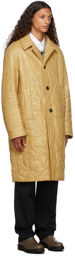 Dries Van Noten Yellow Bonded Crinkle Coat