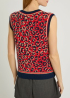 Adidas X Wales Bonner Leopard-intarsia Knit Vest Multicoloured