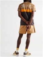 adidas Consortium - Human Made Logo-Print Colour-Block Mesh T-Shirt - Brown