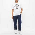 A Bathing Ape Men's Tie Dye College T-Shirt in White/Navy