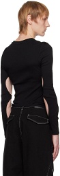 Dion Lee SSENSE Exclusive Black Split Tie Long Sleeve T-Shirt