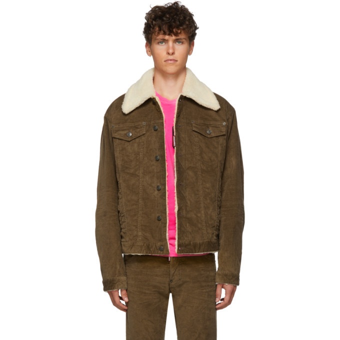 Photo: Dsquared2 Brown Stretch Corduroy Over Jacket
